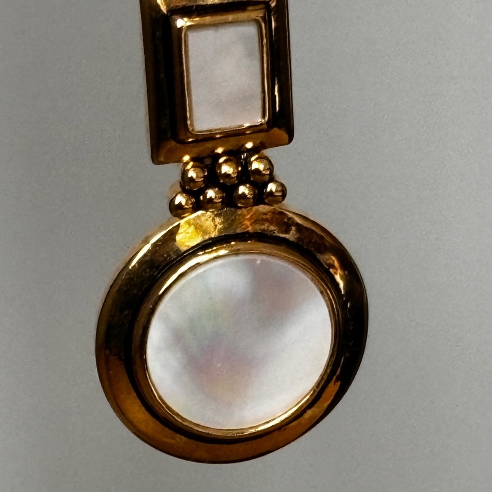 Lia Sophia circular pendant necklace/ gold tone/ snake chain